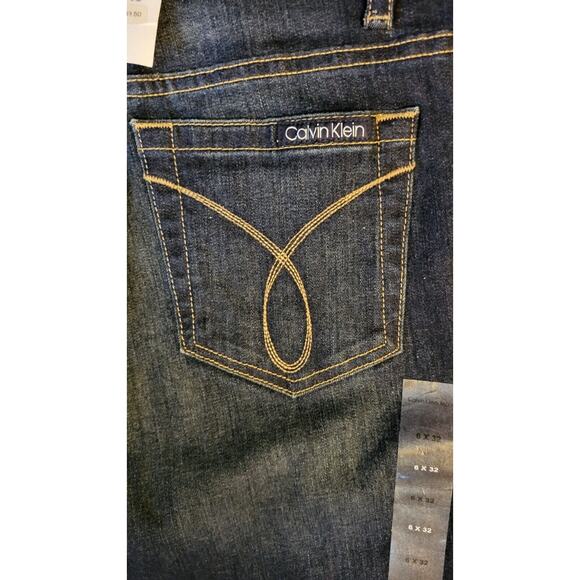 NWT Calvin Klein Jeans Women's Size 6 Blue Low Rise Flare Dark Wash - Picture 14 of 15